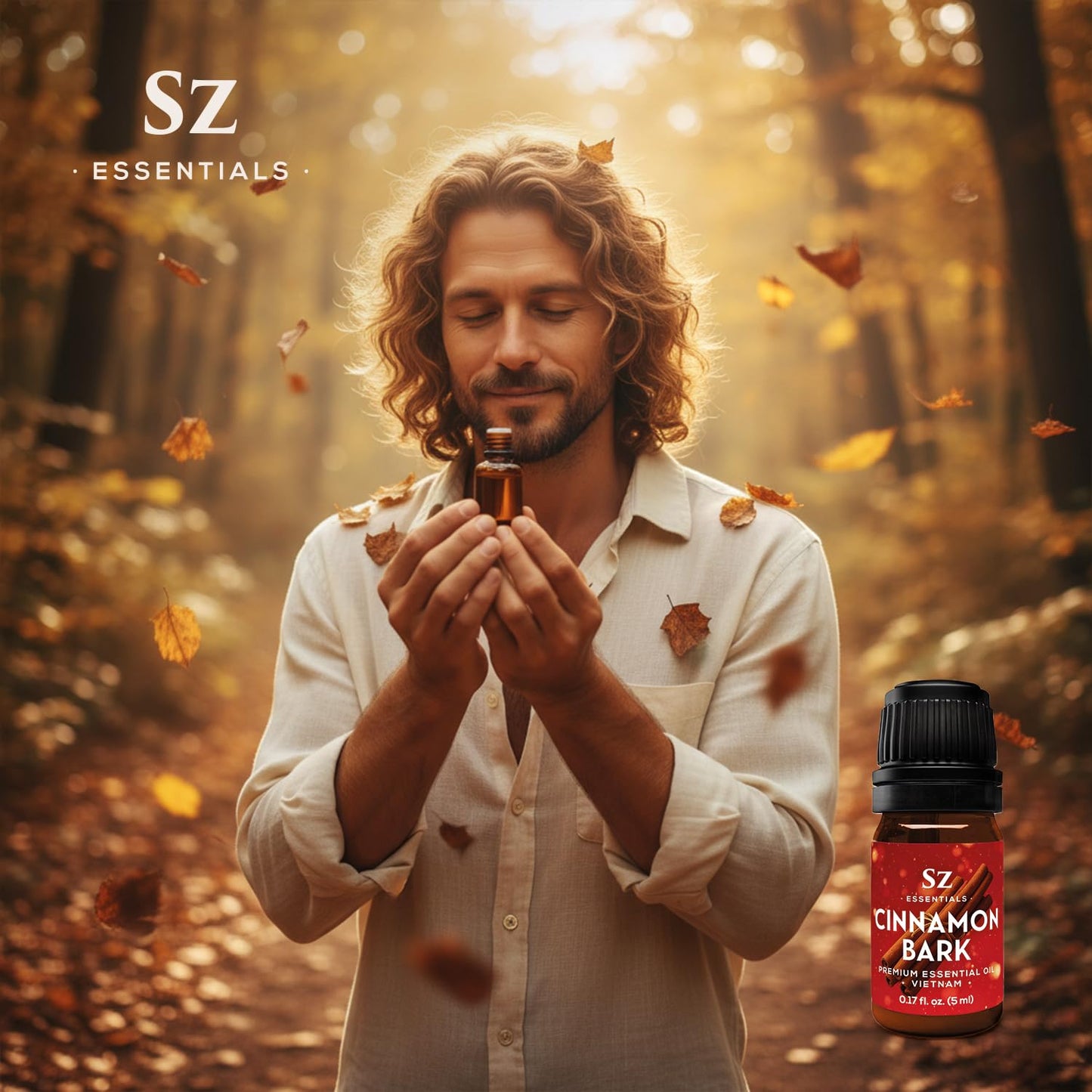 Sz Essentials Cinnamon Bark Essential Oil – 100% Pure & Undiluted (5mL) – Vietnamese Cinnamon, Therapeutic Grade for Aromatherapy
