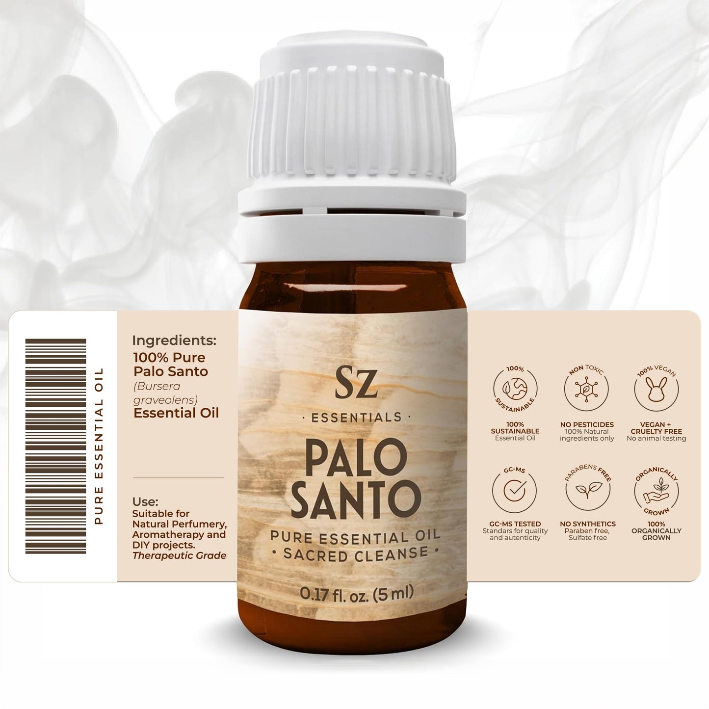 Sz Essentials Palo Santo Essential Oil – 100% Pure & Ethically Sourced (Peru, 5 mL)