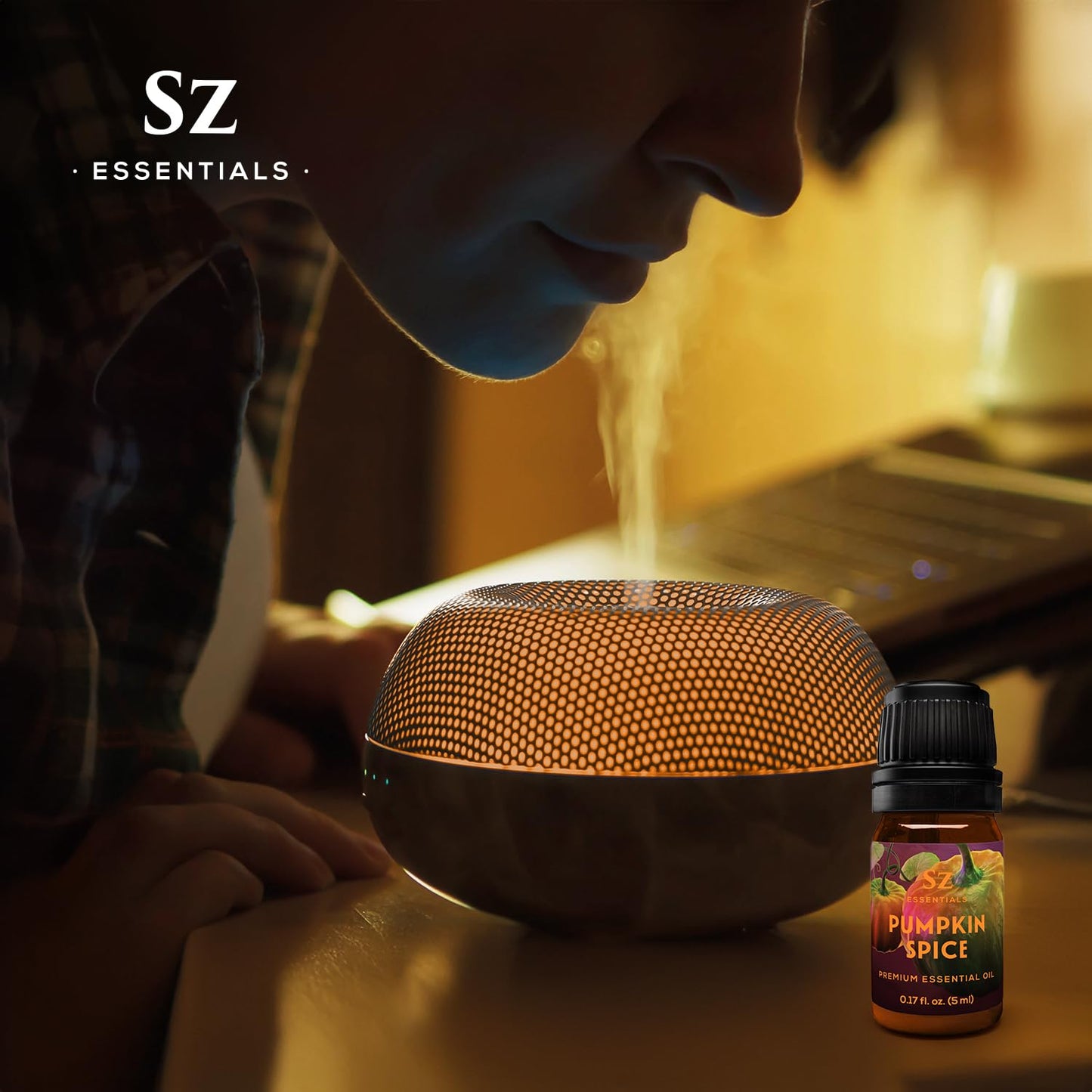 Sz Essentials Pumpkin Spice Essential Oil Blend for Diffuser & Humidifier – 0.17 fl oz (5 mL) – Vegan & Pure