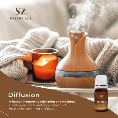 Sz Essentials Vanilla Essential Oil – 100% Pure, Undiluted, Therapeutic Grade (5ml)