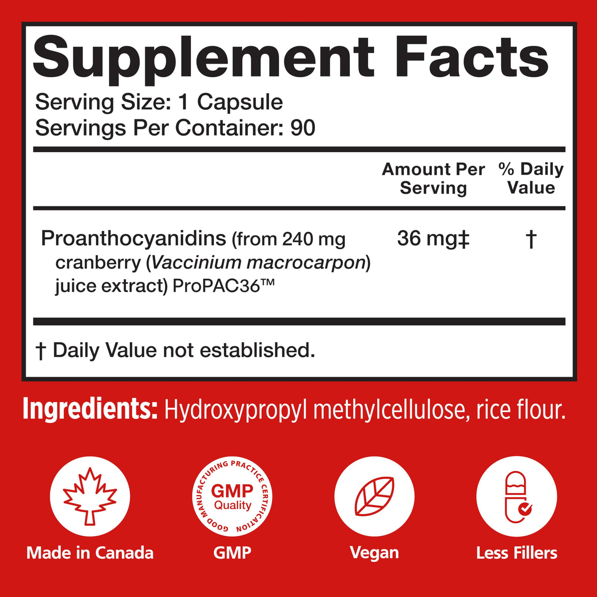 Szio+ Utiva Cranberry PACs – 36 mg PACs Clinically Studied for UTI Prevention | Cranberry Extract Pills for Bladder Health, 90 Veggie Capsules