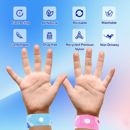 SZSTYYP Motion Sickness Bands for Kids – Travel Nausea Relief Wristbands