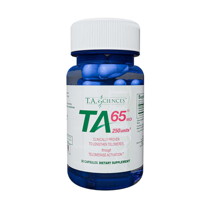 T.A. Sciences TA-65 Telomere Activation Supplement, 2.5x Potency Telomerase, 30 Capsules