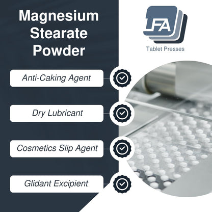 Magnesium Stearate Powder – Dry Lubricant for Tablets | 1kg | Halal Kosher Vegan
