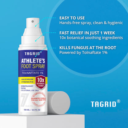 TAGRID Athletes Foot Treatment — Maximum Strength Antifungal Foot Spray