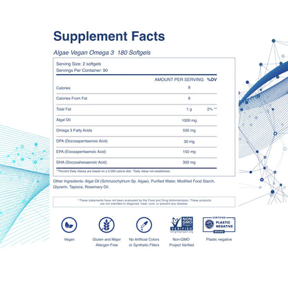 TAHIRO Vegan Omega-3 Softgels – 1000mg Plant-Based DHA, EPA & DPA | Brain Health, Prenatal & Joint Support