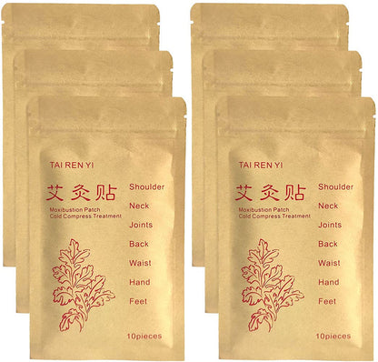 TAI REN YI 60pcs Moxibustion Patch | Self-Heating Moxa Sticker 7x10cm