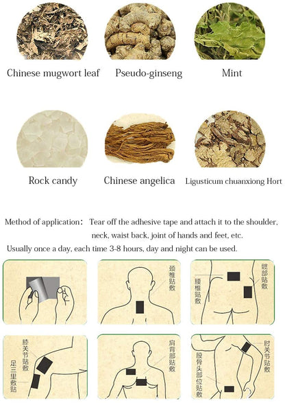 TAI REN YI 60pcs Moxibustion Patch | Self-Heating Moxa Sticker 7x10cm