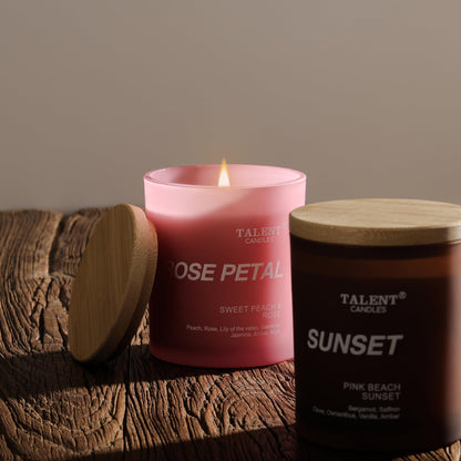 Talent Candles Sweet Peach & Rose – Natural Soy Jar Candle for Relaxation