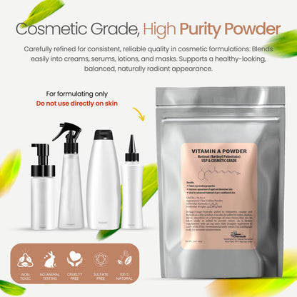 Talsen Chemicals Vitamin A Powder – Retinyl Palmitate & Retinol (USP & Cosmetic Grade) 4 oz