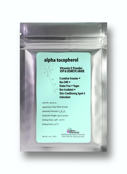 Talsen Vitamin E Powder – Alpha Tocopheryl Acetate (1 oz / 28 g), Cosmetic Grade