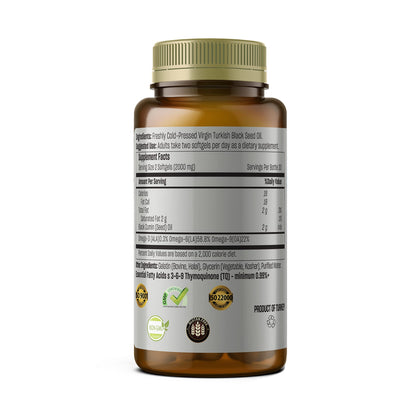 TALYA Black Seed Oil Softgel with High Thymoquinone | Immune & Digestive Support