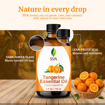 SVA Tangerine Essential Oil – 4 oz | 100% Natural, Dropper