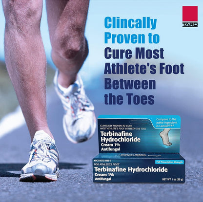 TARO Terbinafine 1% Cream – Fast Athlete’s Foot Relief, 5-Pack