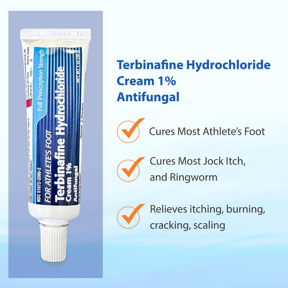 TARO Terbinafine 1% Cream – Fast Athlete’s Foot Relief, 5-Pack