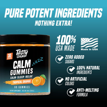 TASTY GAINS Magnesium Gummies – Sugar-Free Calm, Stress Relief & Sleep Support