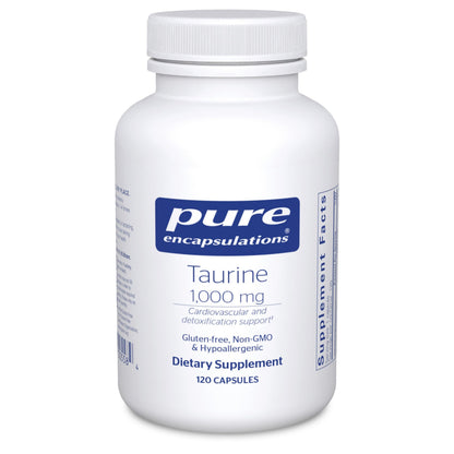 Pure Encapsulations Taurine 1,000 mg – Heart Health & Detox | Vegan & Gluten Free | 120 Capsules