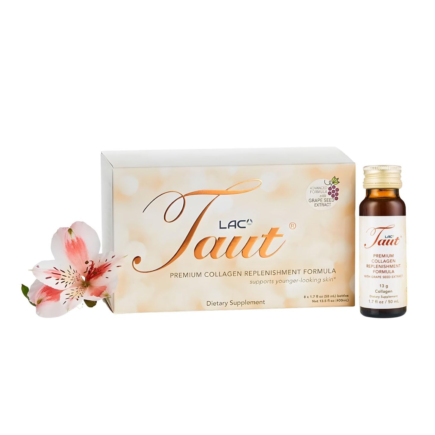 TAUT Liquid Collagen for Women – 13,000mg Marine Collagen + Hyaluronic Acid (8 Bottles)