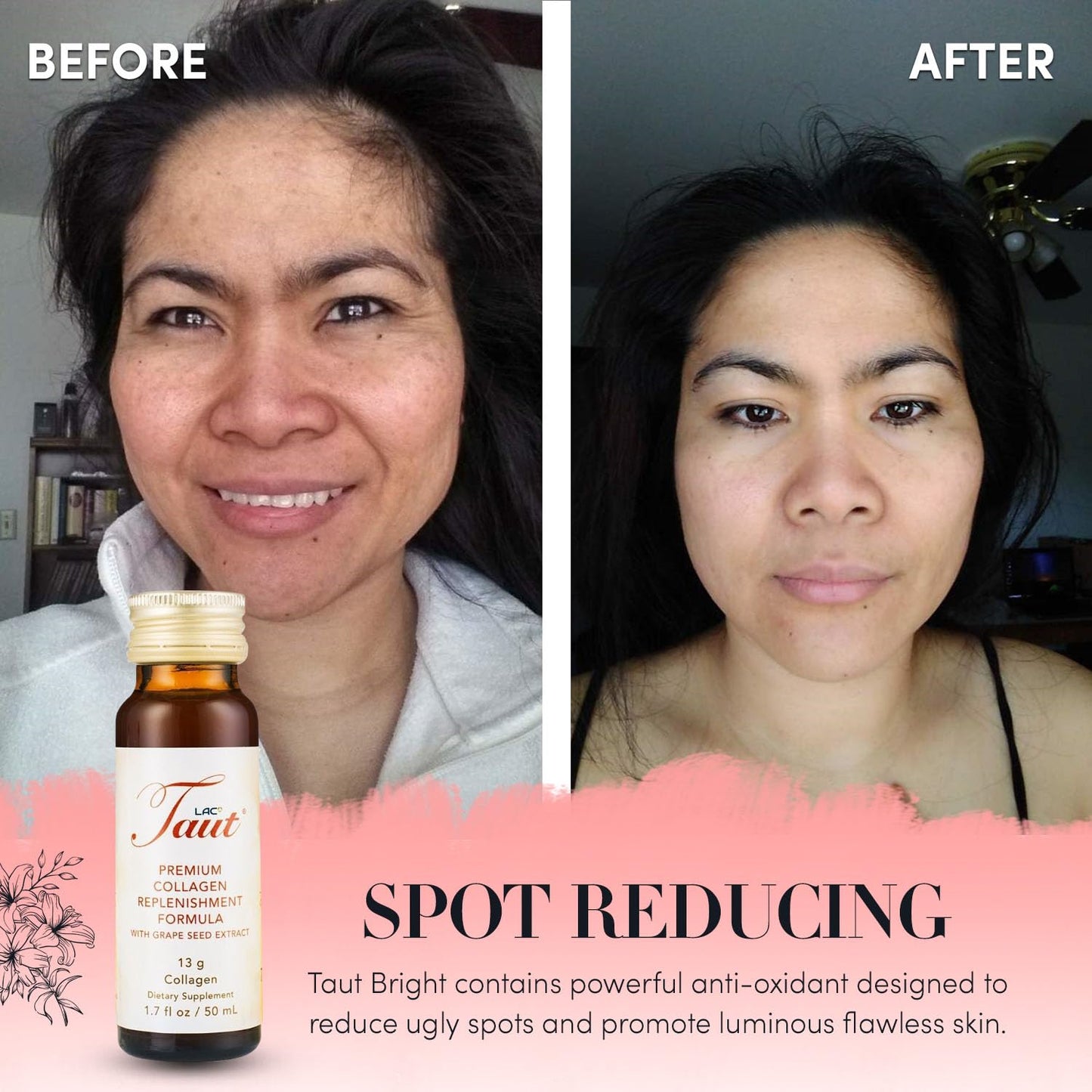 TAUT Liquid Collagen for Women – 13,000mg Marine Collagen + Hyaluronic Acid (8 Bottles)
