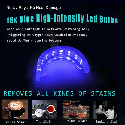 TAWEE Teeth Whitening Kit – Safe for Sensitive Teeth & Enamel, 16x Blue LED Light