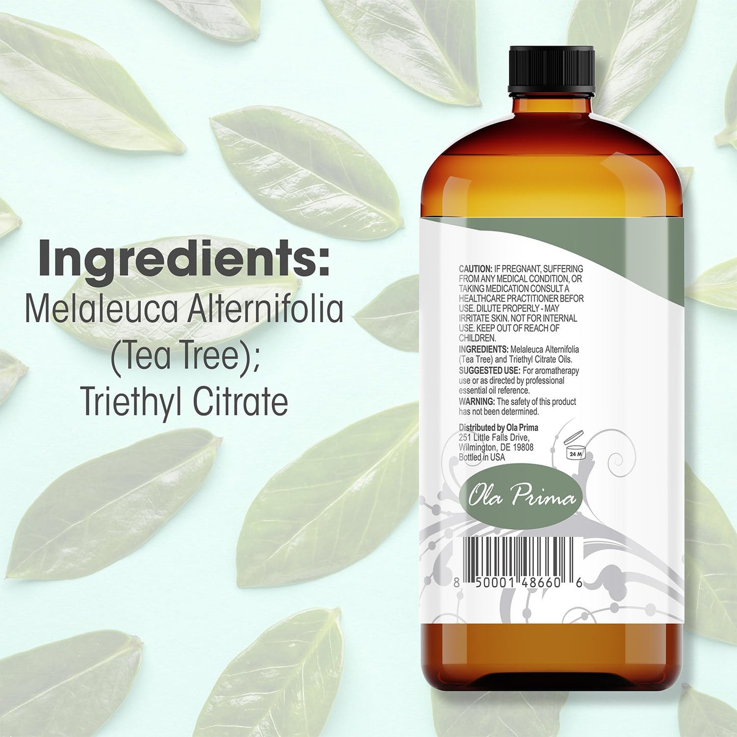 Ola Prima 16oz Tea Tree Essential Oil – Therapeutic Grade Bulk for Soap & Candle Making