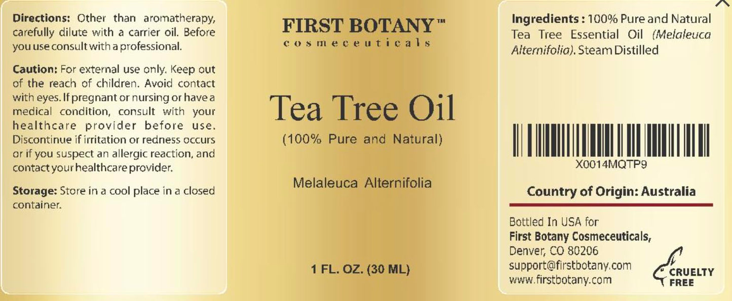 First Botany 100% Pure Australian Tea Tree Essential Oil - High Terpinen-4-ol, 1 fl oz