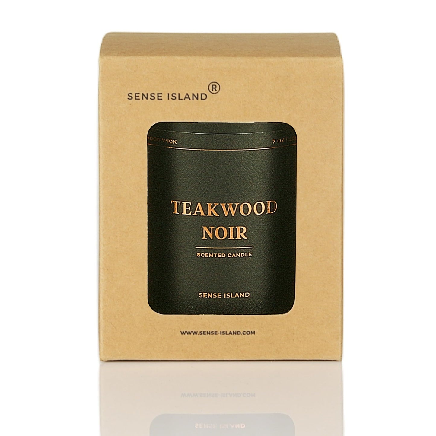 Teakwood Noir Crackling Wood Wick Candle – Mahogany Scent, Luxury Black Jar Soy Candle