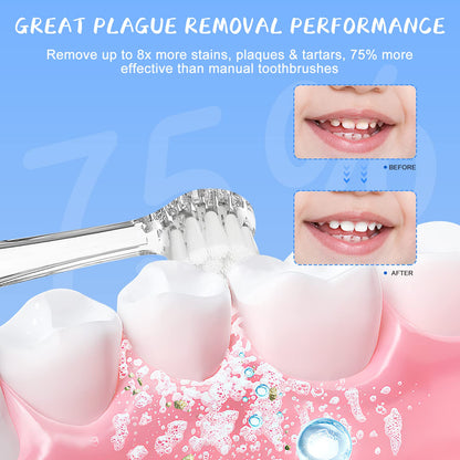 TEETECK 5 Pack Kids Toothbrush Replacement Heads - SEAGO SG-513/977/EK6, Dada-Tech DT-BB1/DT-K6, Brush-Baby WildOnes/KIDZSONIC