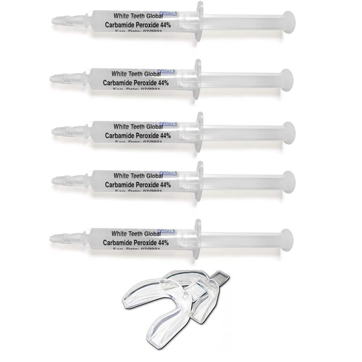 Teeth Whitening Gel Syringe Dispensers 44% Carbamide Peroxide – 10 ml & 5 ml, Mouth Trays Included