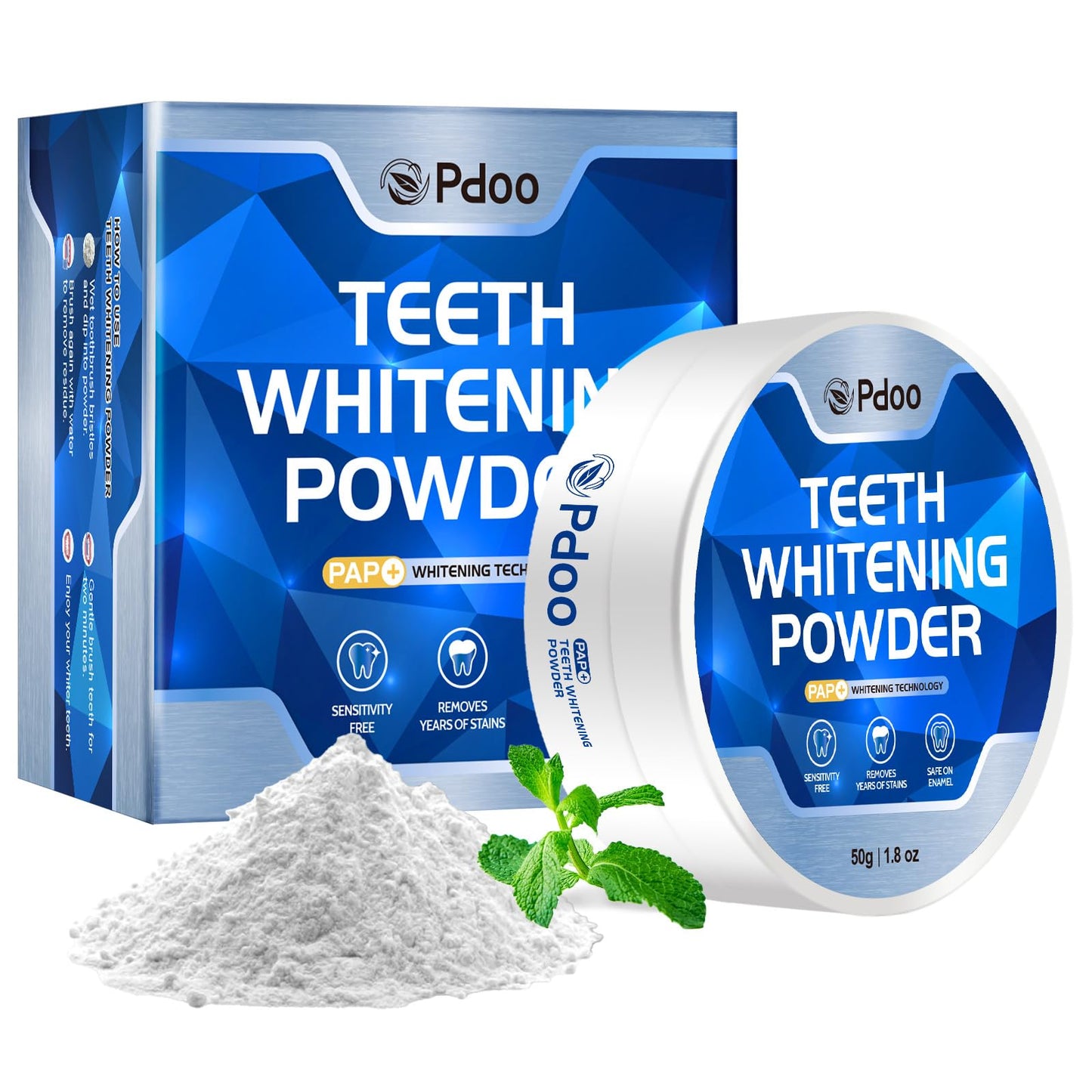 Teeth Whitening Powder 50g with PAP – Sensitivity-Free & Enamel-Safe