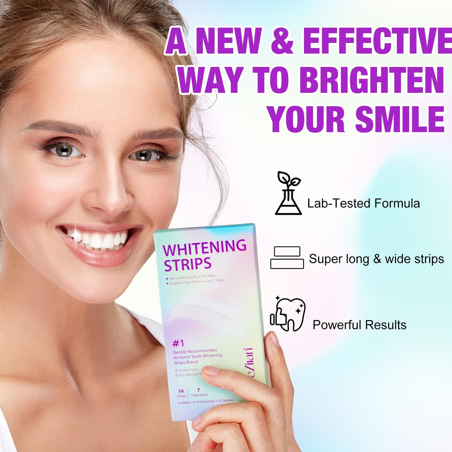 Teeth Whitening Strips - Peroxide Free, Sensitive Whitening (28pcs)