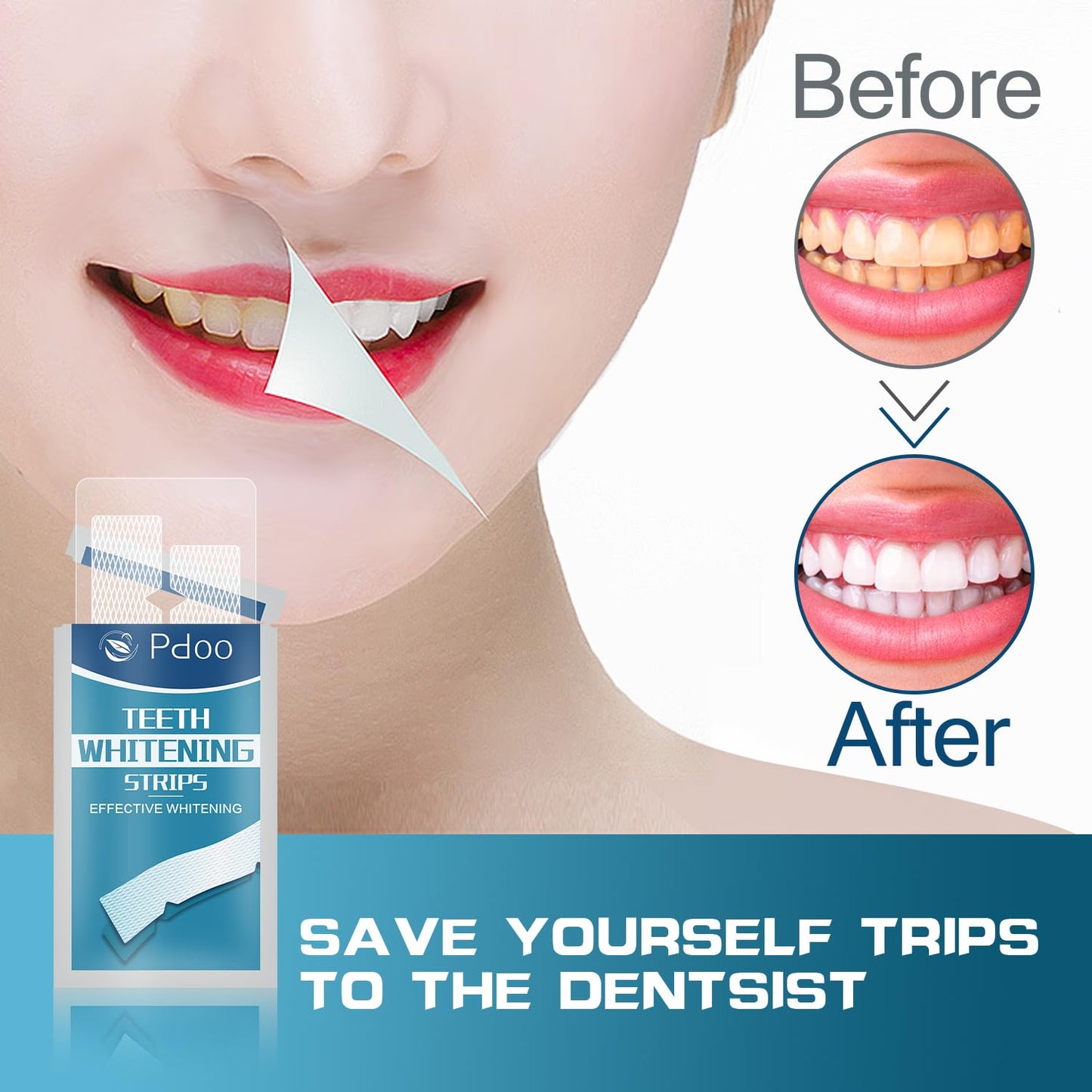 Teeth Whitening Strips - 22 Treatments, 44 Strips for Sensitive Teeth