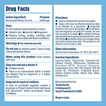 TenderGentle Miconazole Antifungal Cream for Skin – 4 oz Tube, Case of 24 | 2% Miconazole Nitrate
