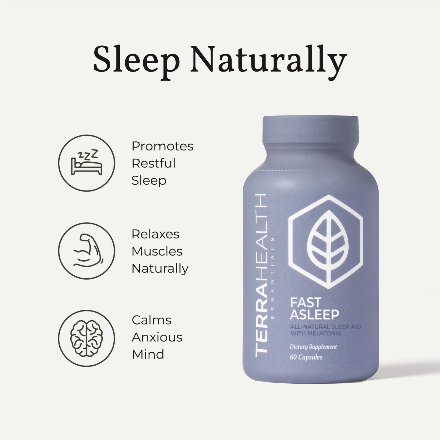 Terra Heath Essentials Fast Asleep | All-Natural Sleep Support, 30-Day Supply