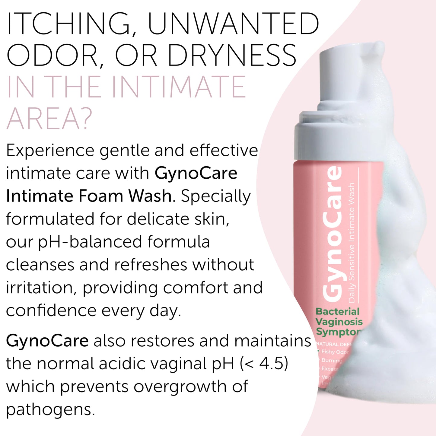Terramed Just Think Comfort Feminine Wash – BV Relief, pH Balance, Probiotic Cleanser