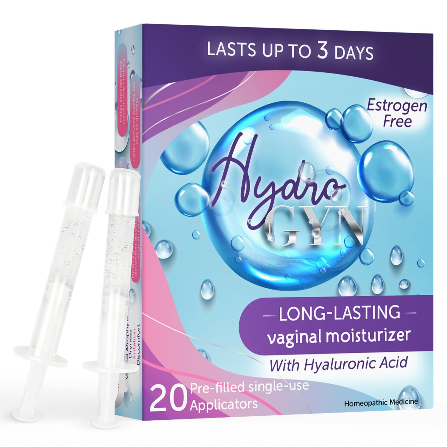 Terramed Just Think Comfort Hydro GYN Vaginal Moisturizer — Hormone-Free Hydration, Hyaluronic Acid & Vitamin E, 10 Pre-Filled Applicators