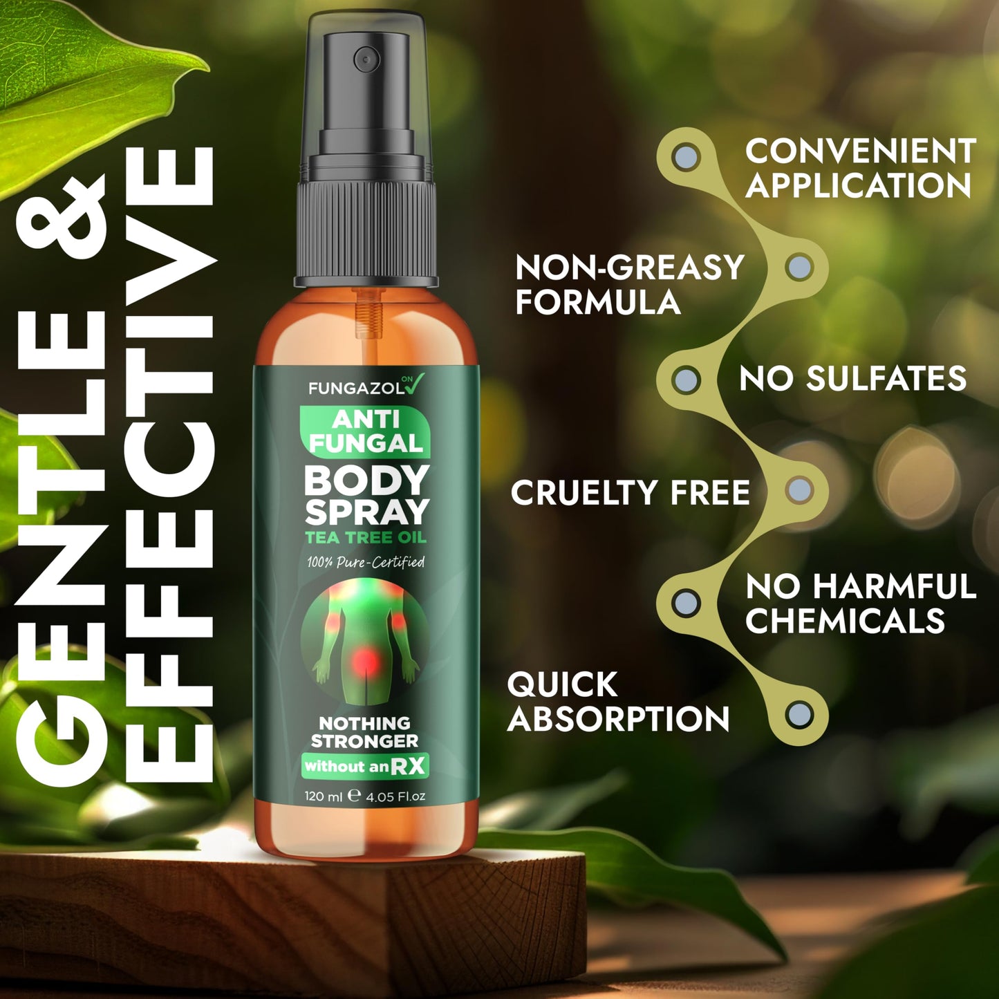 Terramed Just Think Comfort Tea Tree Body Spray | Fast-Absorbing Antifungal (120ml)