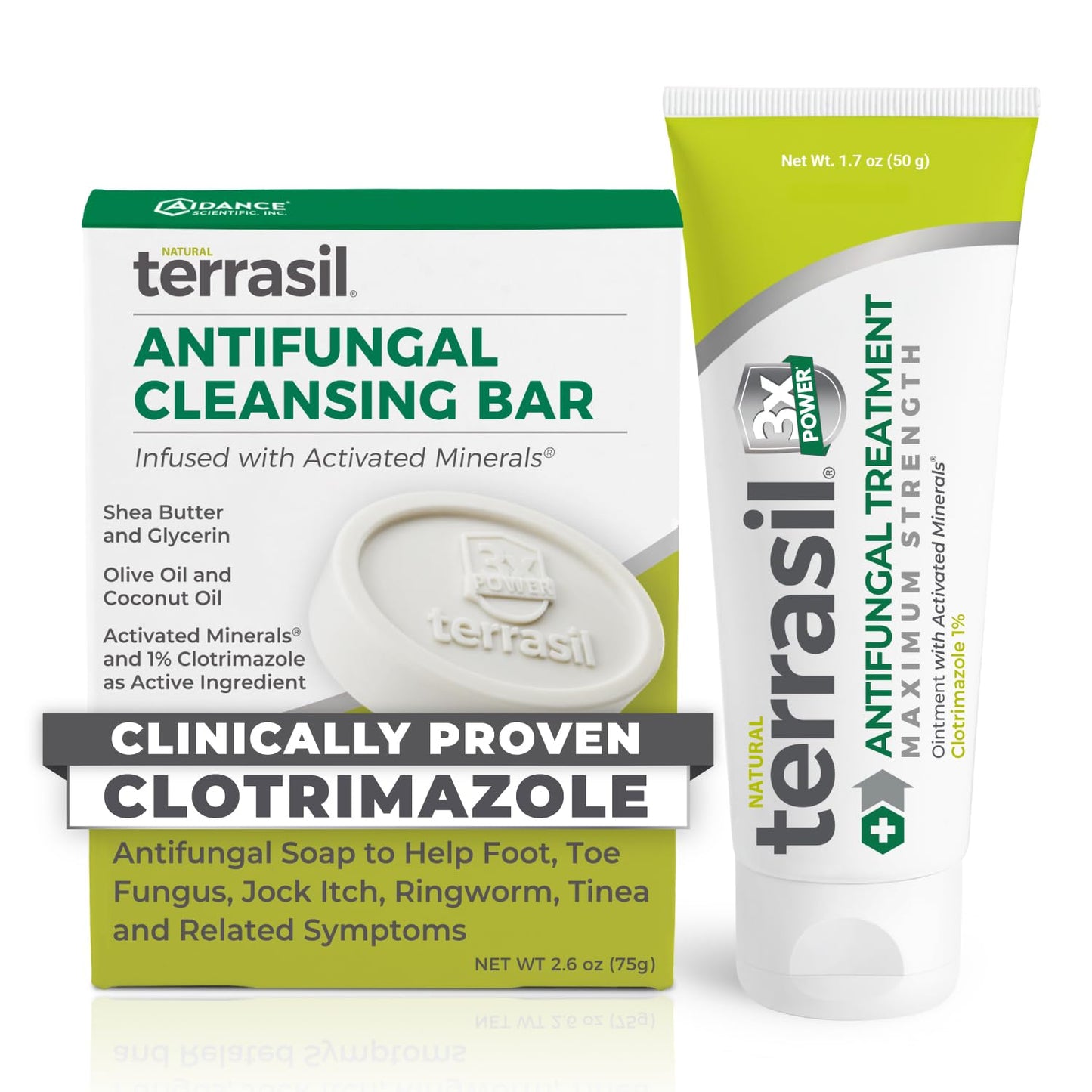 Terrasil Antifungal Cream + Soap Kit – Clinically-Proven 1% Clotrimazole
