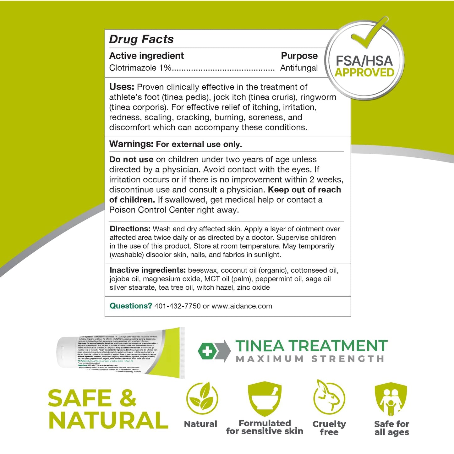 Terrasil Tinea Versicolor Cream Max Strength — 1% Clotrimazole, Antifungal (1 oz)