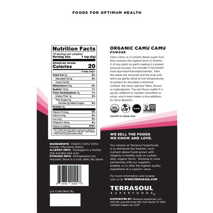 Terrasoul Superfoods Camu Camu Powder 17.5 oz (5 Pack) - Raw, Organic Vitamin C