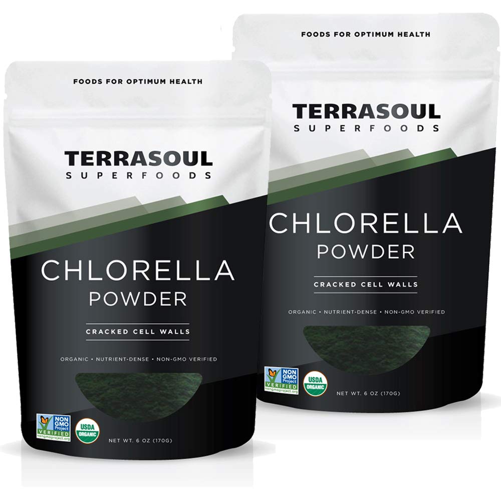Terrasoul Organic Chlorella Powder (Cracked Cell Walls) - 12 oz (2 Pack)
