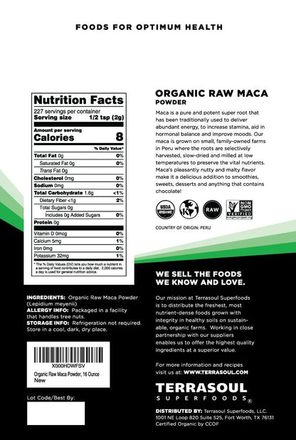 Terrasoul Superfoods Organic Raw Maca Powder, 5 Lbs - Premium Quality | to Support Increased Stamina & Energy