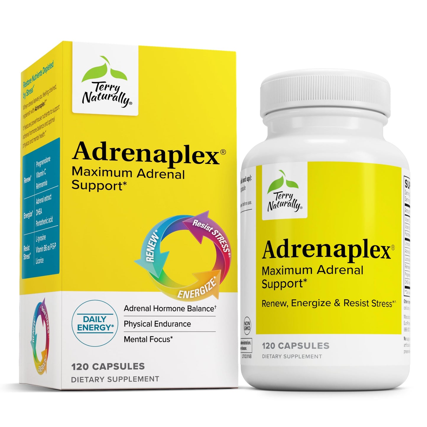 Terry Naturally Adrenaplex – Adrenal Gland Support, 120 Capsules
