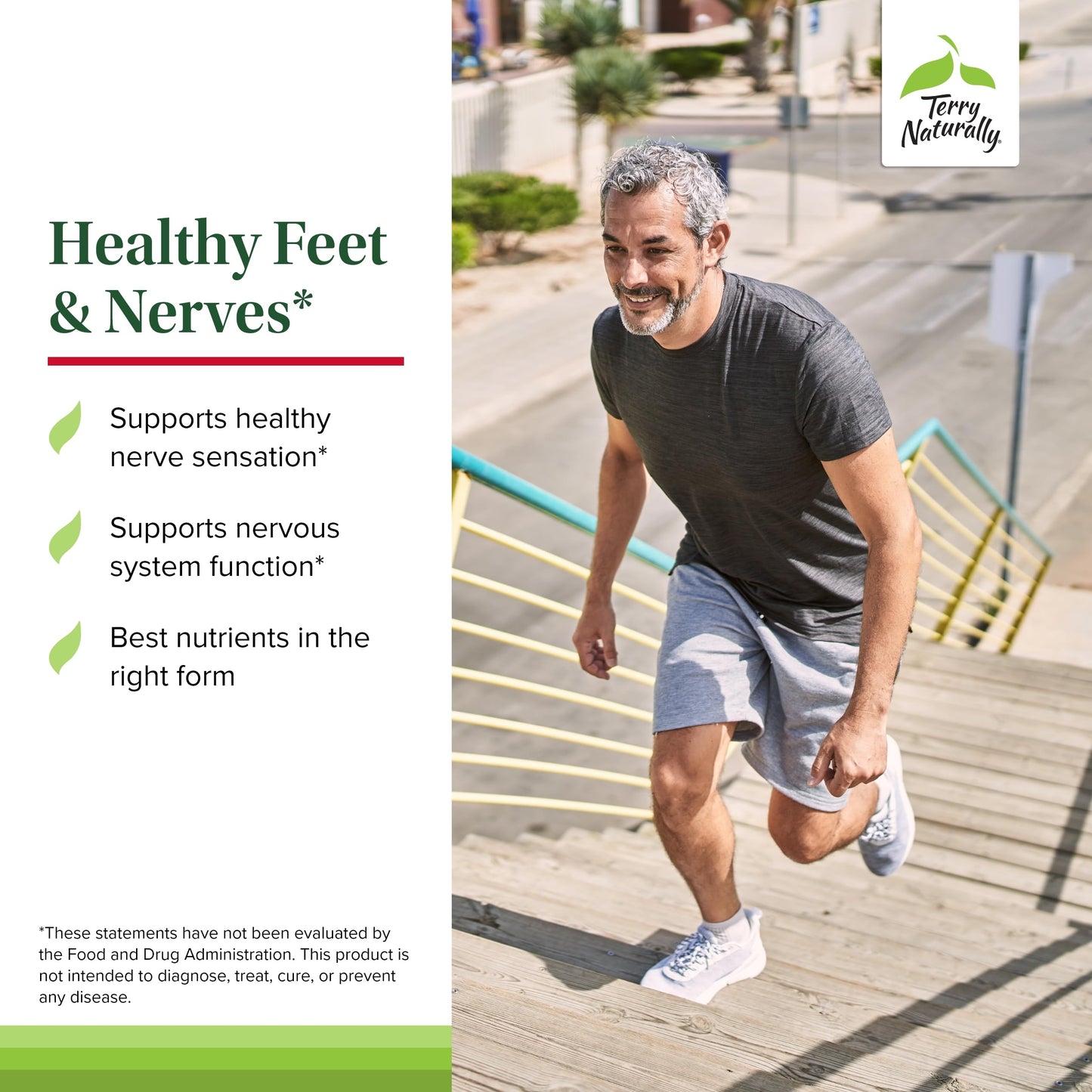 Terry Naturally Healthy Feet & Nerves – Vegan Nerve & Circulation Support with Bioactive B12 – 120 Capsules
