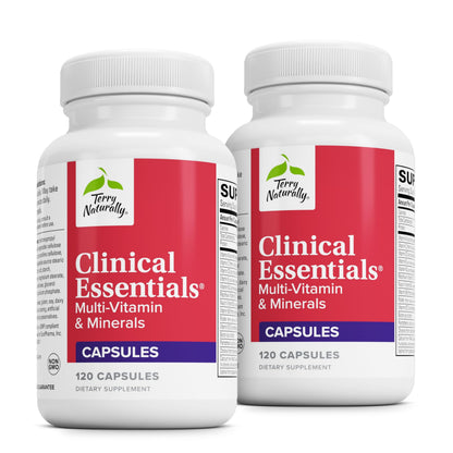 Terry Naturally Clinical Essentials - Chelated Minerals, B-Vitamins & Vitamin C for Bone, Heart & Immune Health (120 Tablets, Pack of 2)