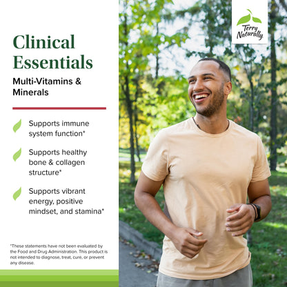Terry Naturally Clinical Essentials - Chelated Minerals, B-Vitamins & Vitamin C for Bone, Heart & Immune Health (120 Tablets, Pack of 2)
