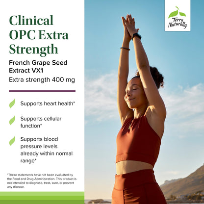 Terry Naturally Clinical OPC Extra Strength – Cardiovascular Health & Focus (60 Softgels Pack of 2)