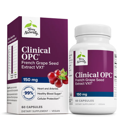 Terry Naturally Clinical OPC – Cardiovascular Health, Focus & Immune Support | 150 mg, 60 Softgels