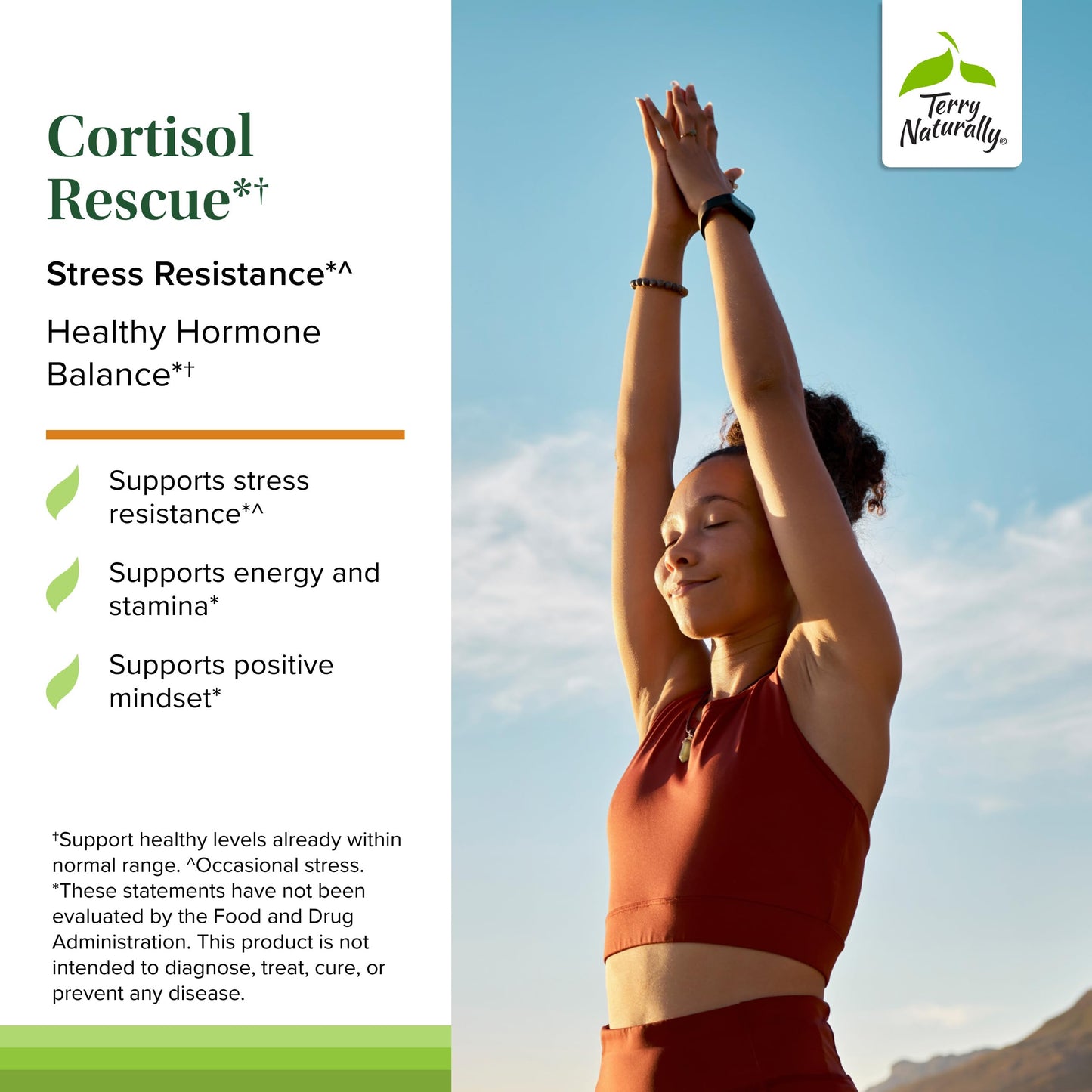 Terry Naturally Cortisol Rescue – Stress & Adrenal Support with Vitamin C & B Vitamins (60 Capsules)