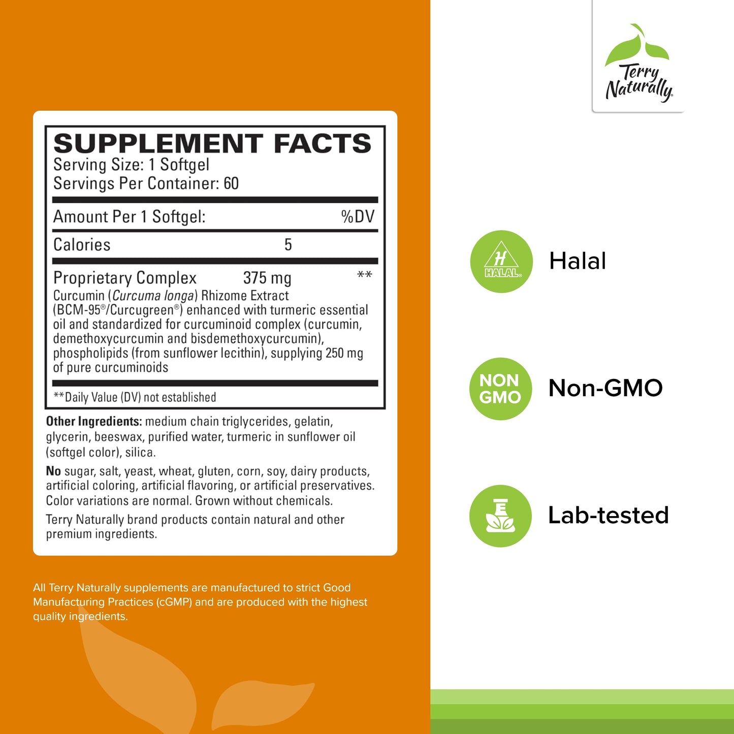 Terry Naturally CuraMed 375mg – Antioxidant Curcumin with Turmeric Oil | 60 Softgels (Pack of 3)